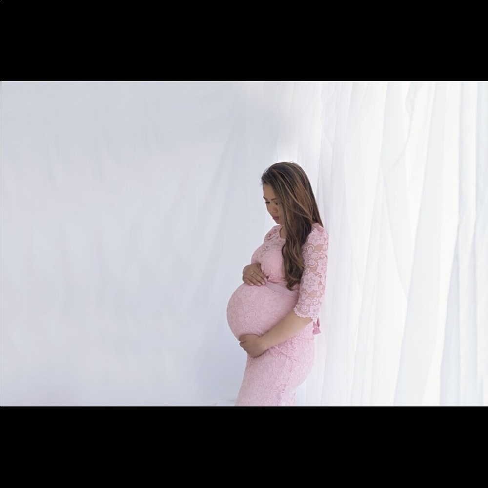 Pink maternity dress